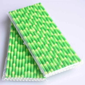 green paper straws