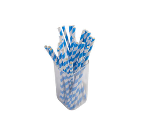 Blue Striped Straws