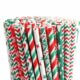 Christmas Plaid Jumbo Paper Straws