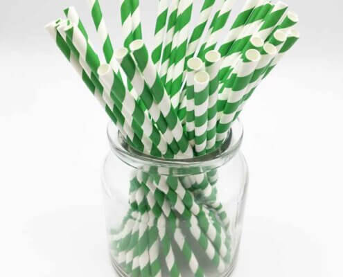 Green Biodegradable Straws