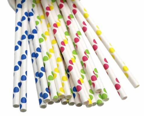 Green and Red Dots Jumbo Paper Straws