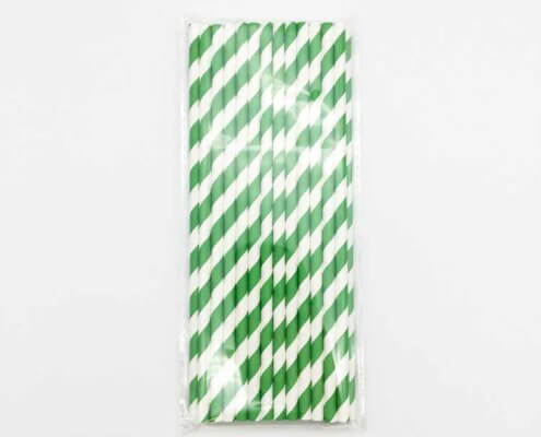 Green and White Straws
