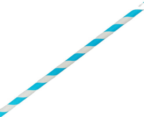 Light Blue Striped Straws