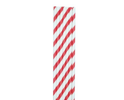 Red Striped Drinking Straws
