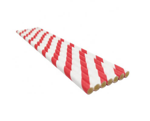 Red and White Paper Drinking Straws