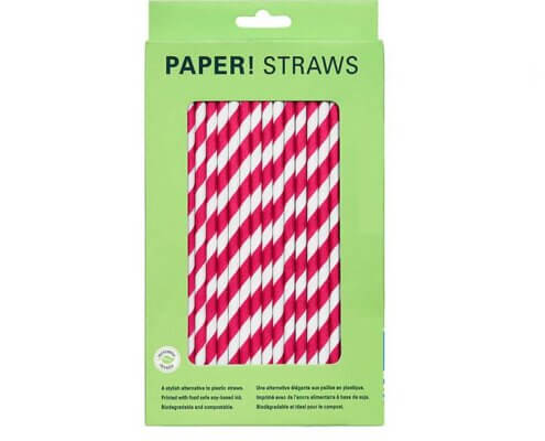 Red and White Swirl Straws