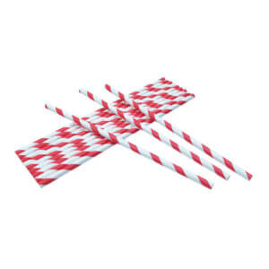 White and Red Paper Straws