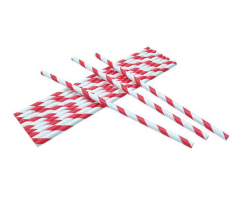 White and Red Paper Straws