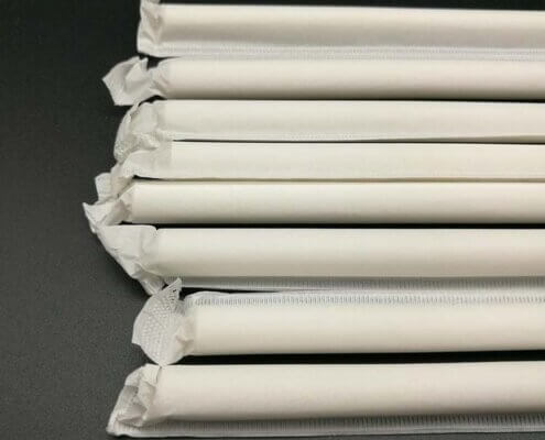 Wrapped White Paper Straws