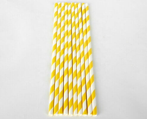 Yellow and White Paper Straws
