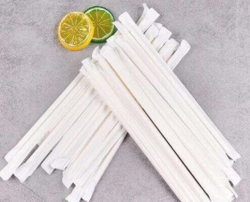 8.5'' Wrapped White Colossal Paper Straws