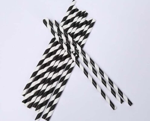 Black and White Paper Straws