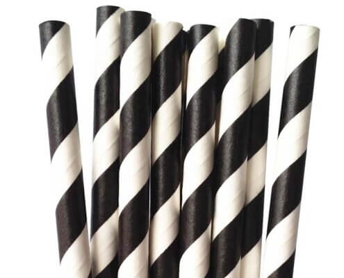 Black and White Striped Straws