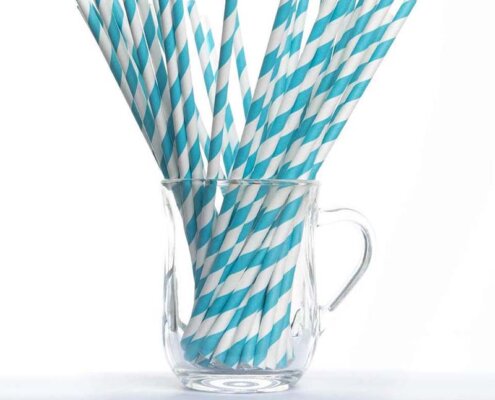 Blue Paper Straws