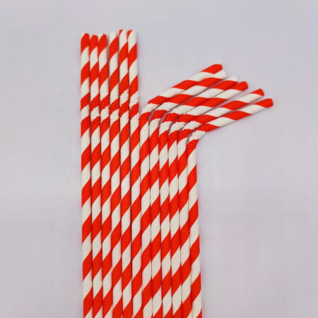 Red and White Paper Straws