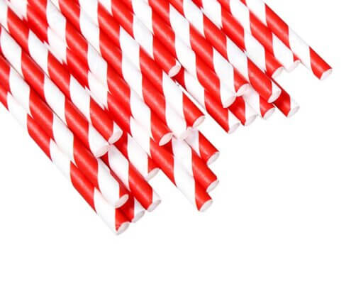 Red and White Striped Straws