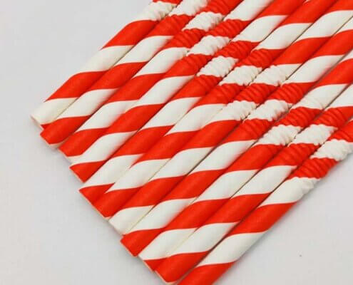 White and Red Straws