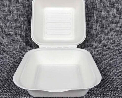 6'' x 6'' Biodegradable Clamshell Containers