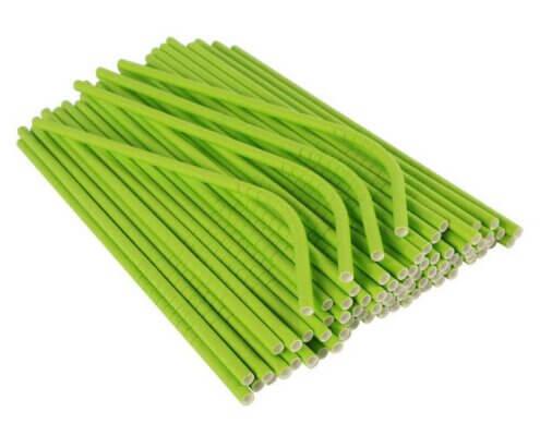 7.75'' Green Bendy Paper Straws