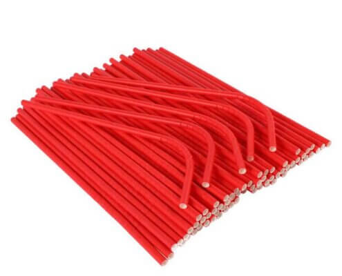 7.75'' Red Bendy Paper Straws
