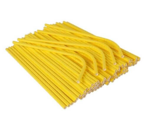7.75'' Yellow Bendy Paper Straws