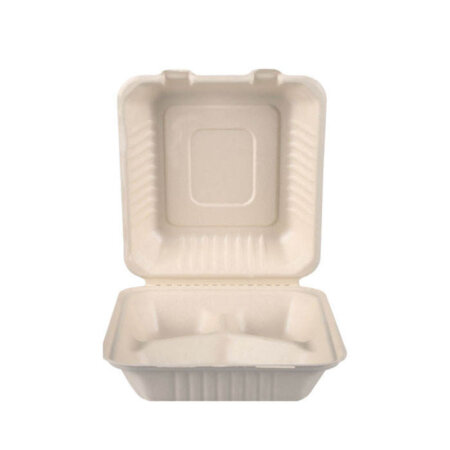 8'' x 8'' Three Compartment Hinged Lid Containers