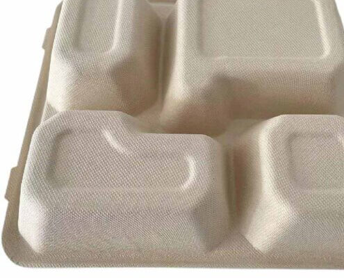 Bagasse Fiber Lunch Trays with Lids