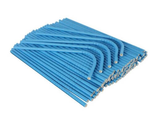 Blue Bendy Paper Straws