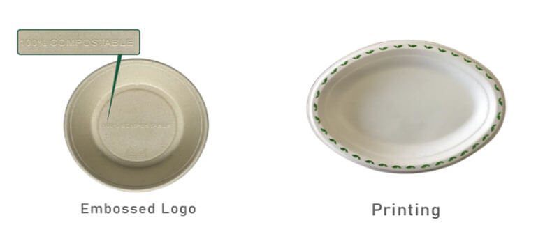 12.5'' x 10'' Oval Heavy Duty Paper Plates Customized Plate Logo