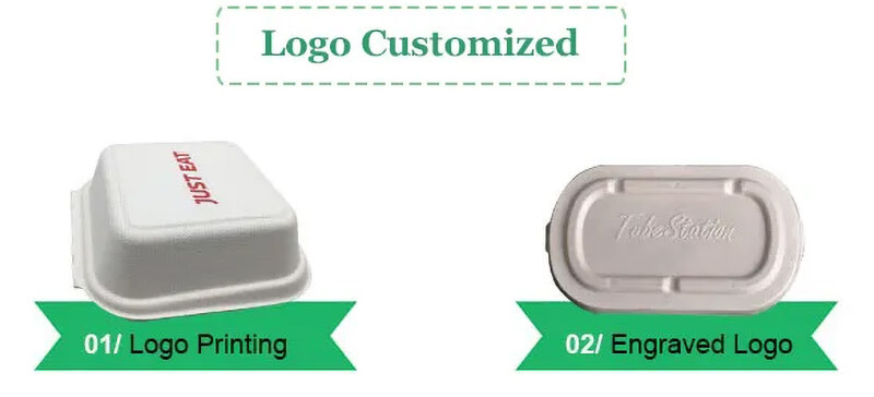 9'' x 6'' Biodegradable Container Logo Customized