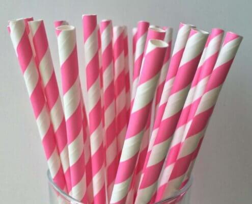 Pink Cocktail Straws